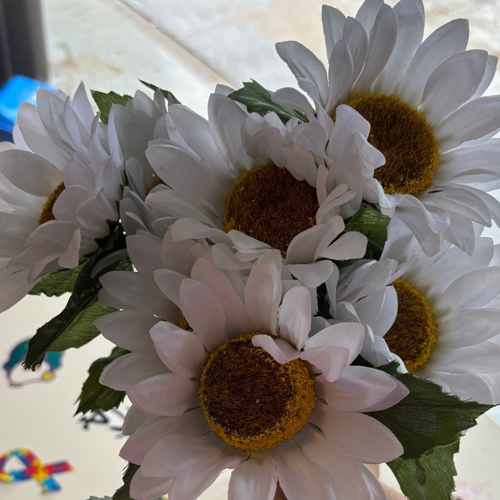 Ashland Faux Floral Bouquet with White and Yellow Daisies